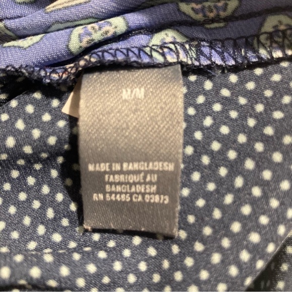 AERIE Sz M Lounge Bohemian  Hippie Paisley Elastic Ruched Waist Wide Leg Pants - Picture 10 of 10